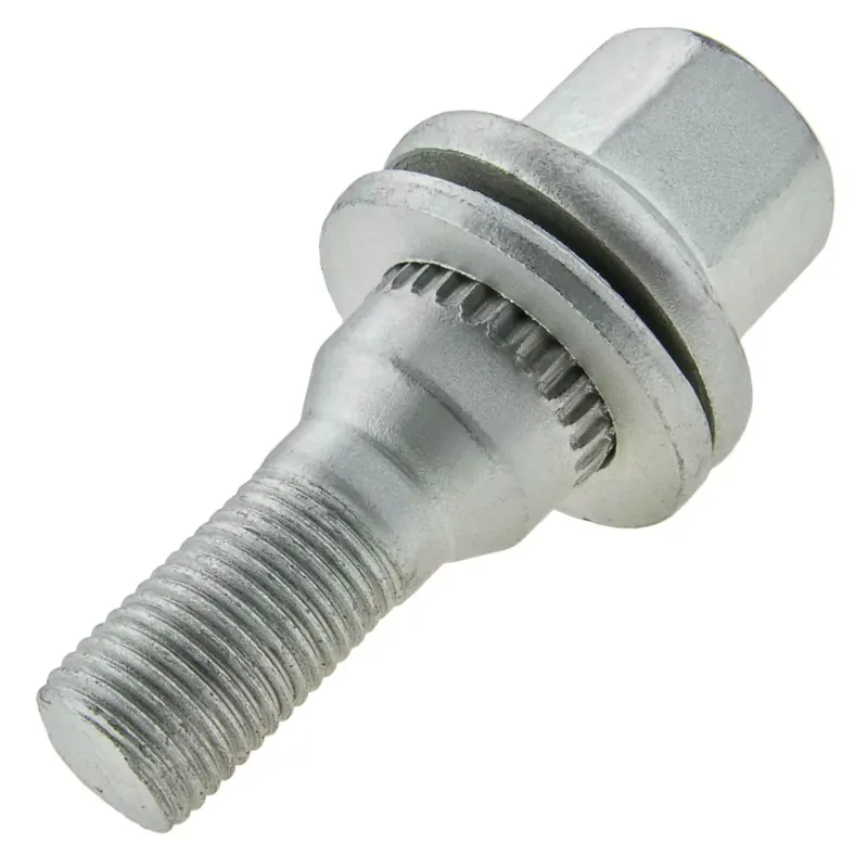 Eftertragtet - M12x1,5 Hjulbolt Flad 53mm - 17mm Top - Sølv