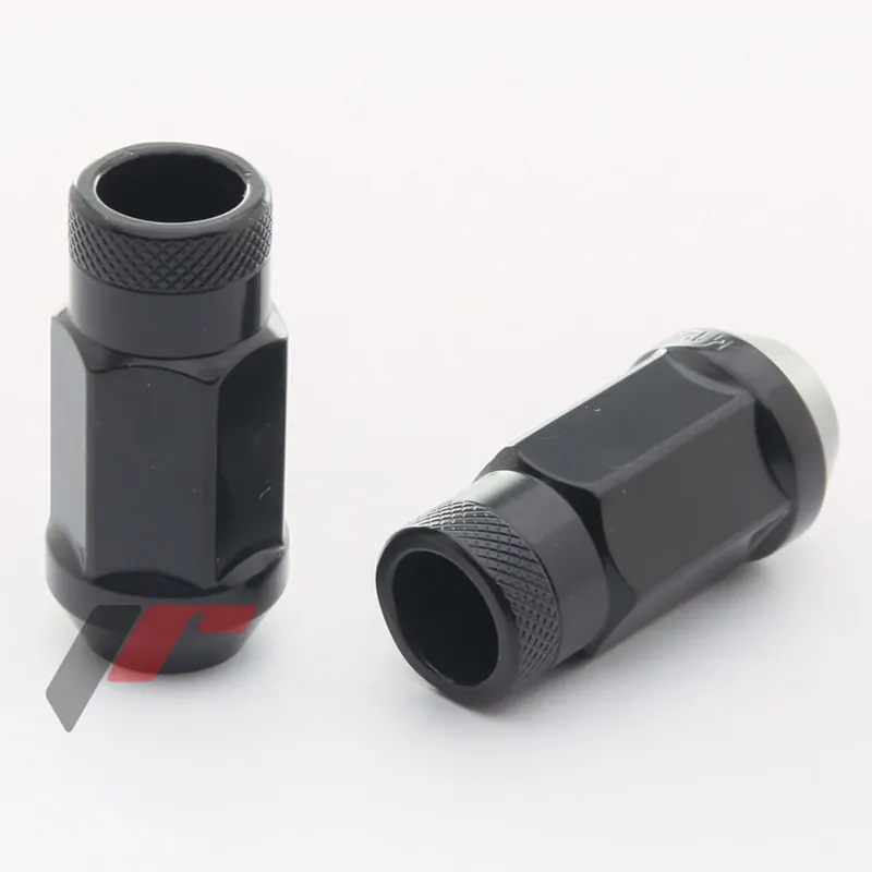 God pris - M12x1,5 Hjulmøtrik Sort Åben Lang - 20 stk + Adapter