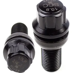 Bestseller - M12x1,5 Låsebolt Sæt Kugle 30mm Sort - 4 stk - Løs Konus - R12