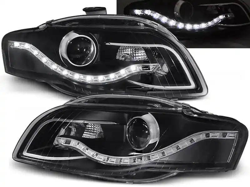 Audi A4 B7 Forlygter Eagle Eyes Dayline 04-08 - Sort | Udsalg