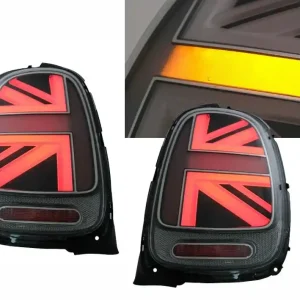 Supergod pris - Mini One F55 F56 F57 LED Baglygter JCW Look DYN Blink 14-21 Mørk