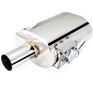 Lav pris - XForce Universal Rustfri Dæmper m. Klap - 3" / 76mm