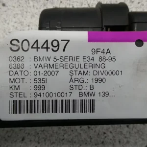 VARMEREGULERING, BMW 5 E34 88-94 | Bedst sælgende