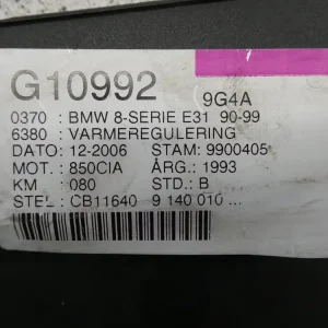 VARMEREGULERING, BMW 8 E31 90> - Fordelagtig pris