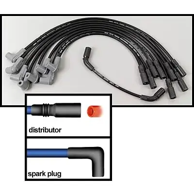Tændkabel sæt MSD Ignition 8mm. GM. 5,7 V8 Vortech 1996 til 2000 (sort) - Klar til afsendelse