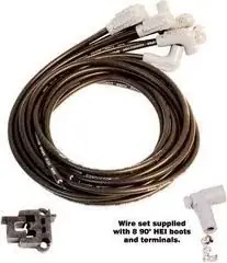 Få tilbage - Tændkabel sæt universal MSD Ignition 8,5mm. med 90 graders tændrørs-hætter (sort eller rød)