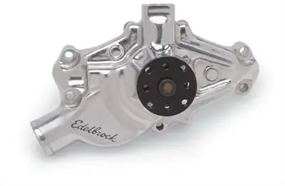 Udsalg - Vandpumpe Kort High Volume Poleret Alu Chevrolet Corvette S/B 1971 til 1982 (Edelbrock 8822)