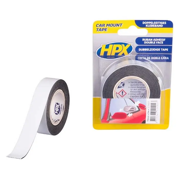 Kampagnepris - HPX dobbeltklæbende tape sort 19mm x 2m