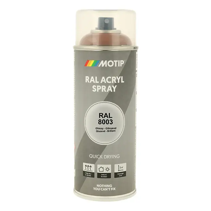 Begrænset lager | Motip Ral 8003 high gloss loam brown