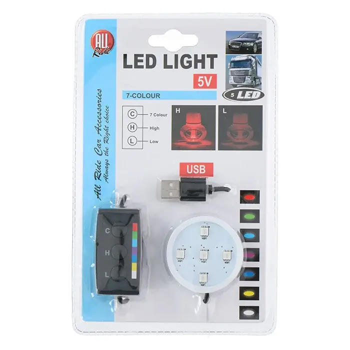 Nedsat pris - USB LED lys i 7 farver 5 volt til Poppy luftfrisker