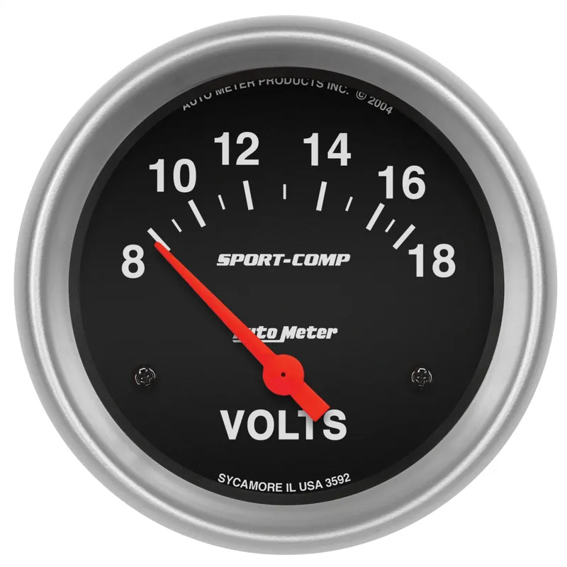 2-5/8" Voltmeter, 8-18v, Sport-Comp - Tilgængelig nu