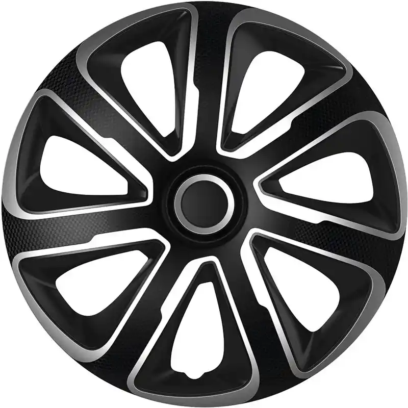 AutoStyle, Hjulkapsler, 4stk, Livorno 13-tommer silver/black carbon-look | Tidsbegrænset tilbud