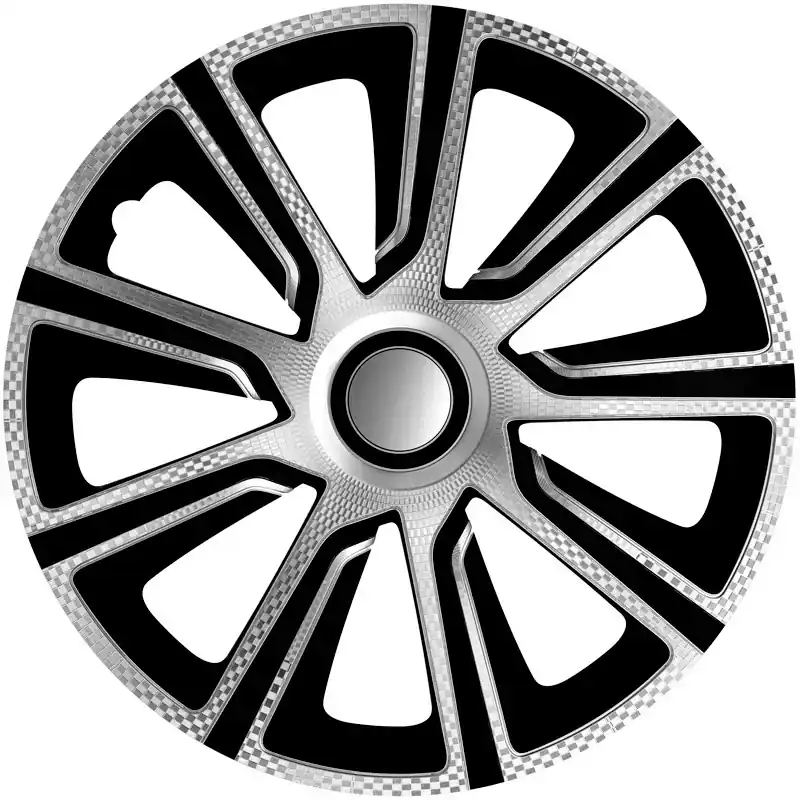 J-Tec, Hjulkapsler, 4stk, Veron 13-tommer silver/black/carbon-look | Spar ekstra