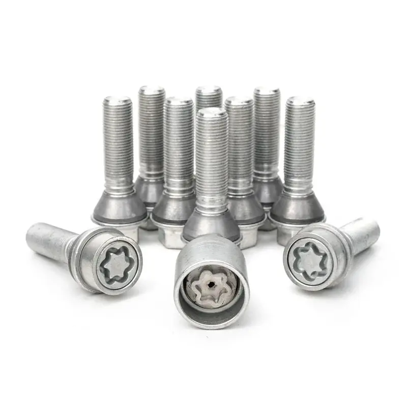 Udsalg - H&R, Wheel bolt Set Taper-Head with movable cone M14x1.25 - længde 31mm - 10 pcs. (e.g., passer til BMW) - incl. wheel-locks