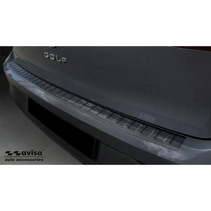 Avisa, Bagkofangerbeskytter, Sort, Rustfritstål, passer til Volkswagen Golf VIII HB 5-døre 2020-2024 & FL 2024- ‘Ribs‘ | Kampagnepris