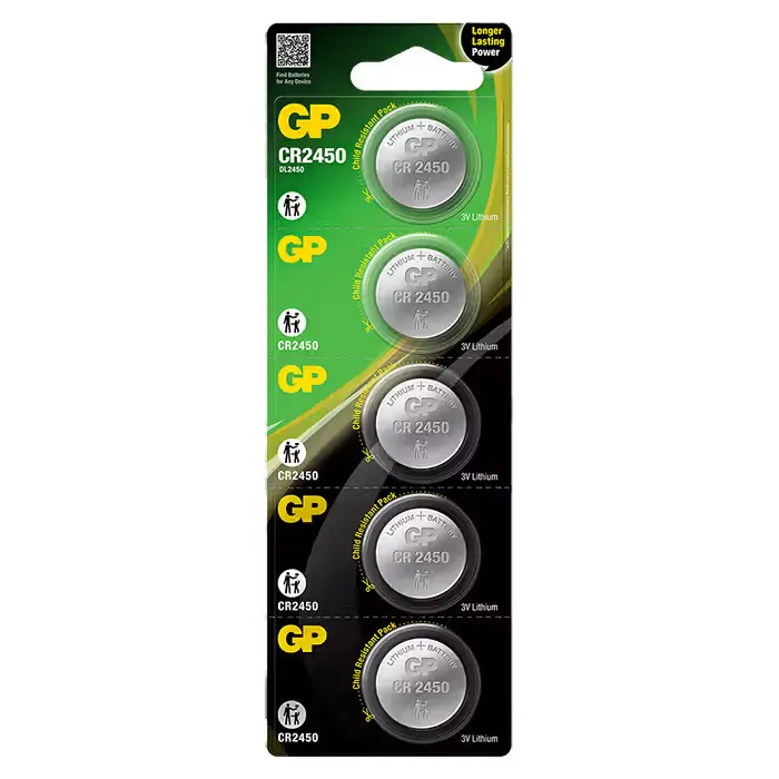 GP-BATTERI GP Lithium knapcelle CR2450, 5-pak | Skarp pris