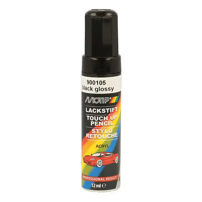 Begrænset antal - MOTIP Motip 900105 lakstift akryl autolak sort blank 12ml