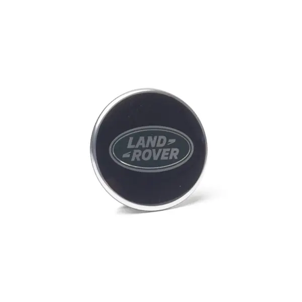 Bestil nemt | Land Rover hjul center kapsel sort med krom kant og mørkegrønt LAND ROVER logo - 1 STK